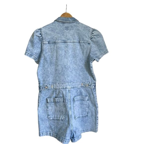 Gap Acid Wash Puff Sleeve Denim Romper - Picture 7 of 10